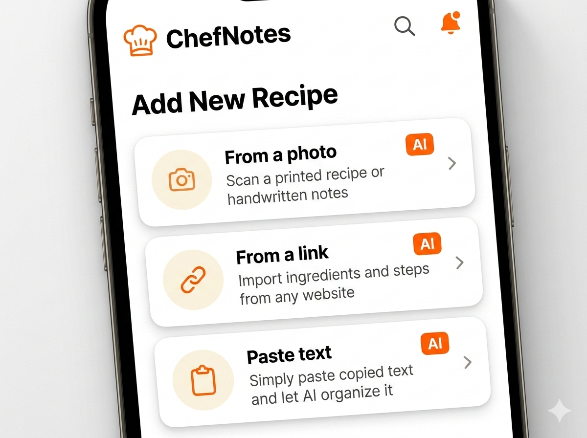 Saving a recipe on a phone